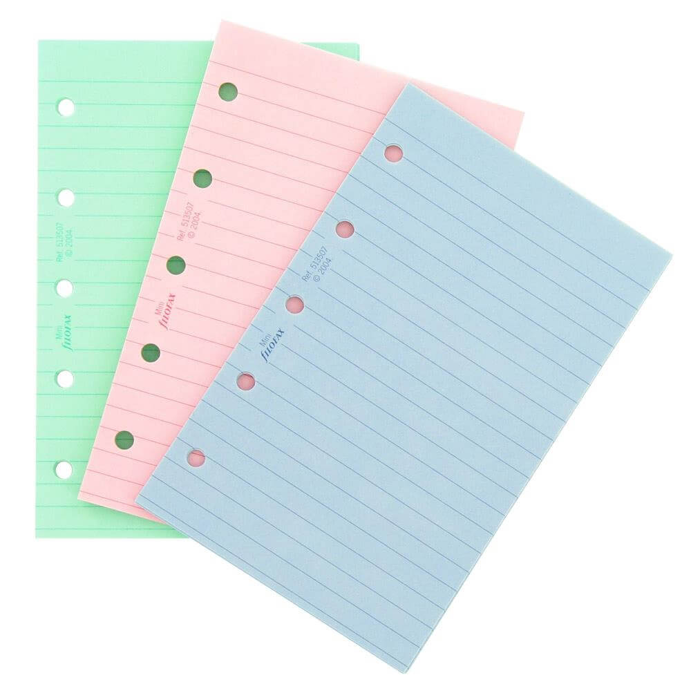 Filofax Mini Diary Coloured Rule Paper Refill
